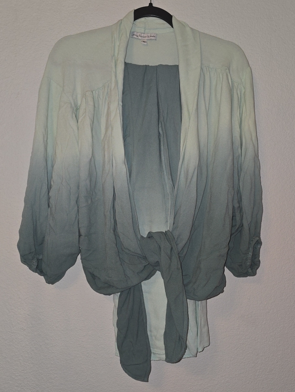 Young Fabulous & Broke Mint-to-Slate Tie-Front Ombre Set